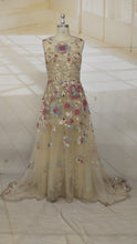 Style C2020-JParot - Sleeveless vintage style embroidered formal evening wedding gown