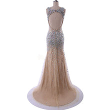 Style DC-Y7 - Beaded Sheer Pageant Evening Gown Dresses with Swarovski Crystals