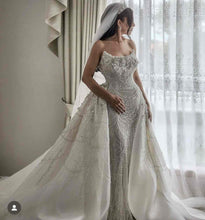 C2023-SC73 - Robe de mariée formelle en perles de cristal Swarovski avec jupe amovible