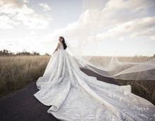 C2023-BG64P - Robe de mariée formelle grande taille sans manches avec décolleté ouvert