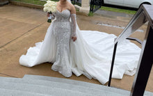 C2024-SLS659 - robe de mariée bustier perlée avec manches transparentes amovibles