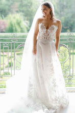 C2024-SA54 - robe de mariée bustier style corset avec jupe trapèze en dentelle