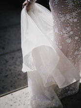 C2024-LSV73 - embellished long sleeve wedding gown with deep sheer v-neck bustline