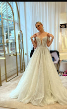 C2024-AB22 - short cap sleeve a-line wedding ball gown dress