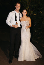 C2024-F595 - sparkly beaded mermaid wedding gown with crystal shoulder straps