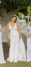 C2024-FB202 - beaded fitted wedding gown with small shoulder straps