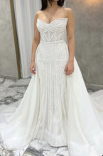 C2024-S313 - corset style strapless beaded wedding gown