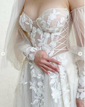C2024-SLS767GL - strapless a-line wedding gown with detachable long sleeves and corset bodice