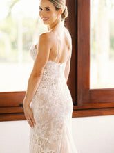 C2024-L551 - sweetheart lace fitted wedding gown with thin shoulder spaghetti straps