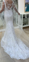 C2024-SV913 - sleeveless v-neck fitted wedding gown with beaded flower embellishments