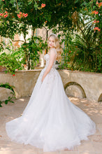 c2024-BGA82 - metallic embroidered a-line wedding ball gown with thin shoulder straps