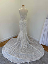 C2024-NB-Olga - strapless sweetheart lace wedding gown with chapel train