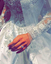 C2018 - LSSK88 - Swarovski Crystal beaded Wedding Gown with Long Sheer Sleeves