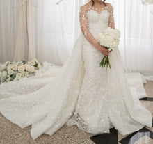 C2024-NAL88 - sheer long sleeve embroidered wedding gown with intricate beading