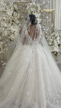 C2024-NAL59 - sleeveless square neck ball gown wedding dress with 3D embellishments