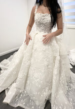 C2024-NAL59 - sleeveless square neck ball gown wedding dress with 3D embellishments