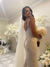 C2024-NAL629 - Sleeveless beaded fit-to-flare wedding gown with chapel train