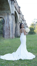 C2024-NAL629 - Sleeveless beaded fit-to-flare wedding gown with chapel train