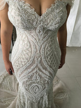 C2024-NAL787 - beaded embroidery fit-to-flare wedding gown