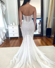 C2024-BS991 - beaded strapless fit-to-flare wedding gown