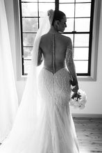 C2024-GE229 - sheer long sleeve wedding gown