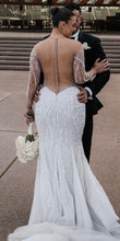 C2024-GE229 - sheer long sleeve wedding gown