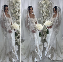 C2024-NAL110 - crystal beaded long sleeve wedding gown