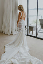 C2024-JT72 - sheer pearl beaded backless wedding gown