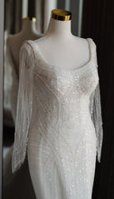 C2024-NAL601 - sheer long sleeve beaded wedding gown