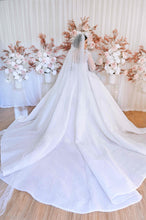 C2024-SB535 - crystal beaded long sleeve wedding ballgown