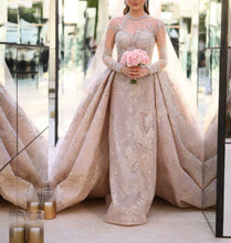 C2024-ZM88 - beaded ornate flower lace wedding gown