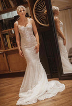 C2024-BB21-114 - beaded fit-to-flare corset style wedding gown