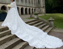 C2025-PLS398 - embroidered modest wedding gown