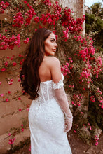 C2025-RD88 - strapless off the shoulder beaded embroidery wedding gown