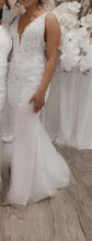 C2025-ALK63 - beaded deep v-neck fitted wedding gown