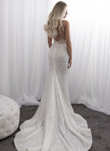 C2024-LDG61 - Sexy deep v-neck beaded wedding gown