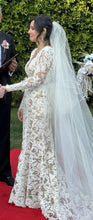 C2024-LS525 - Long Sleeve Lace Wedding Gown with Scalloped V-Neck Bust Line
