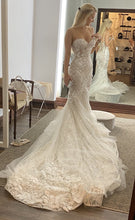 C2024-BB19-110 - Beaded fit-to-flare wedding gown with spaghetti straps