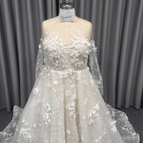 C2024-JDuke - plus size long sleeve wedding ball gown