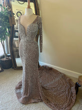 C2023-SWeeksD - Long Sleeve Pageant Gown with Rhinestones & Pearls