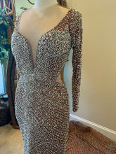 C2023-SWeeksD - Long Sleeve Pageant Gown with Rhinestones & Pearls