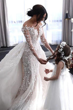 C2020-LSSK808 - embroidered long sleeve wedding gown