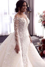 C2020-LSSK808 - embroidered long sleeve wedding gown