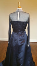 Darius Cordell estilo #1101bg - vestido de fiesta formal de manga larga azul marino