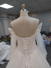 C2021-CMurphy Vestido de novia transparente de manga larga con hombros descubiertos 