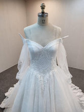 Robe de mariée transparente à manches longues, épaules dénudées, robe de bal, C2021-CMurphy 