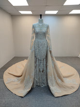 Modelo C2021-MHidalgo - Vestido de novia con bordado de pedrería y manga larga