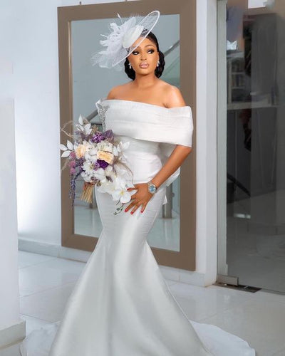 C2022-WOB242  White off the shoulder wedding gown