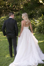 C2022-ALS24 - strapless a-line lace wedding gown
