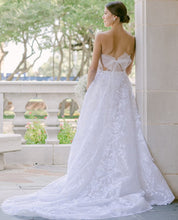 C2022-SA202 - robe de mariée trapèze sans bretelles avec broderie de perles